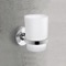 Wall Mounted Frosted Glass Toothbrush Holder With Chrome Mounting